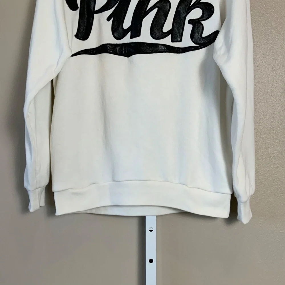 Victoria's Secret PINK Faux Leather Dotted Applique Sweatshirt - Picture 10 of 16